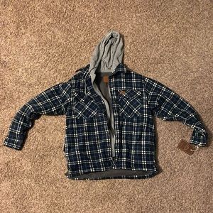 NEW Blue Flannel Zip-Up Hoodie
